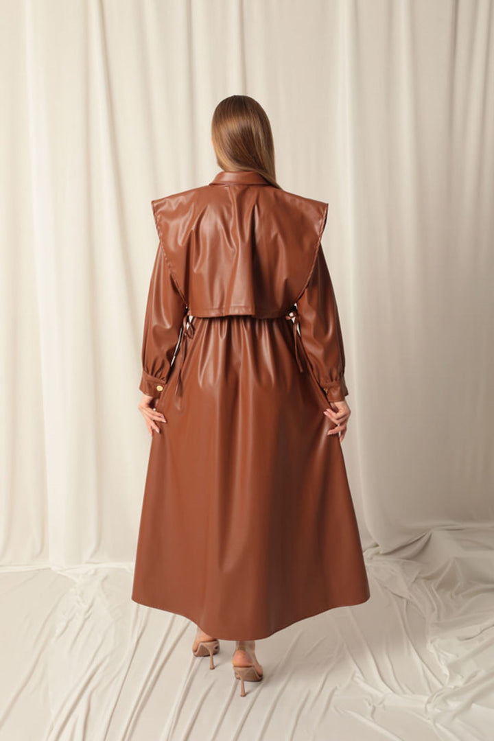 KKT Leather Fabric Women's Tile Dress - Scranton