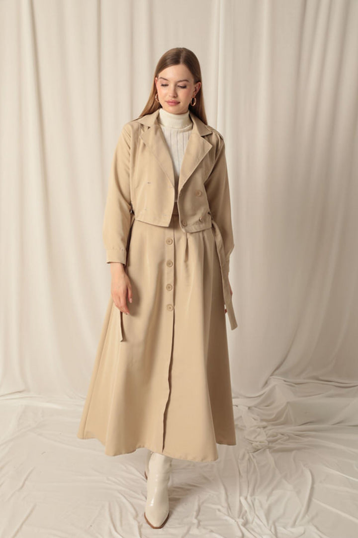KKT Torino Fabric Women's Beige Skirt Suit - Chesapeake