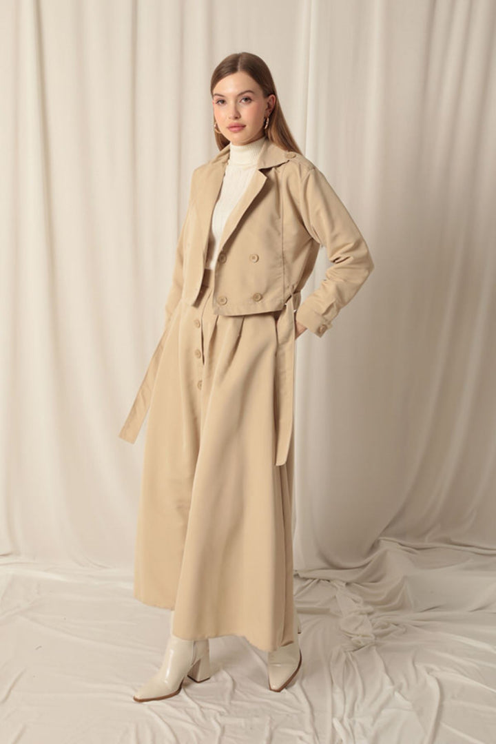 KKT Torino Fabric Women's Beige Skirt Suit - Chesapeake