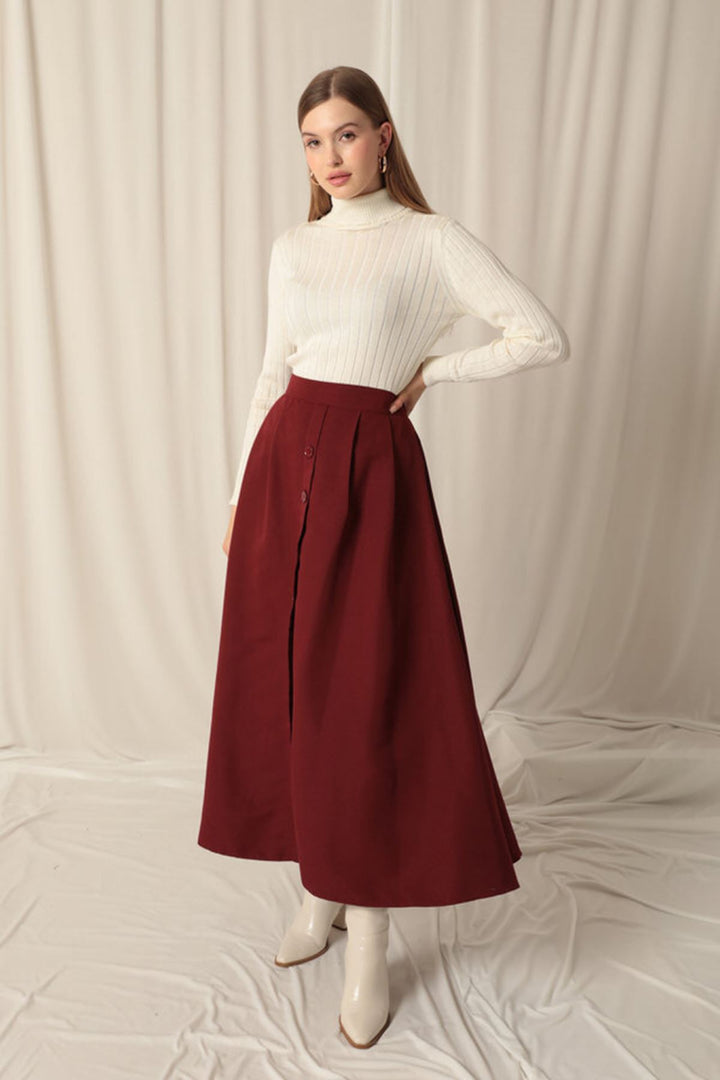 KKT Torino Fabric Women's Burgundy Skirt Suit - Ágioi Anárgyroi