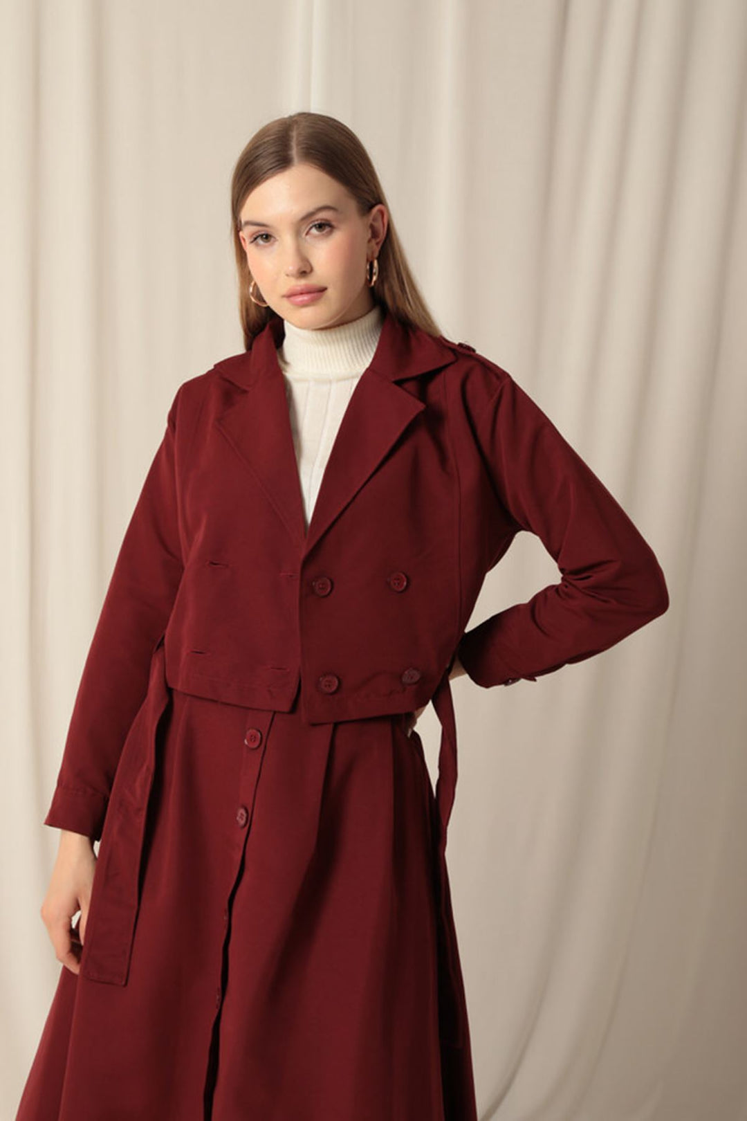 KKT Torino Fabric Women's Burgundy Skirt Suit - Ágioi Anárgyroi