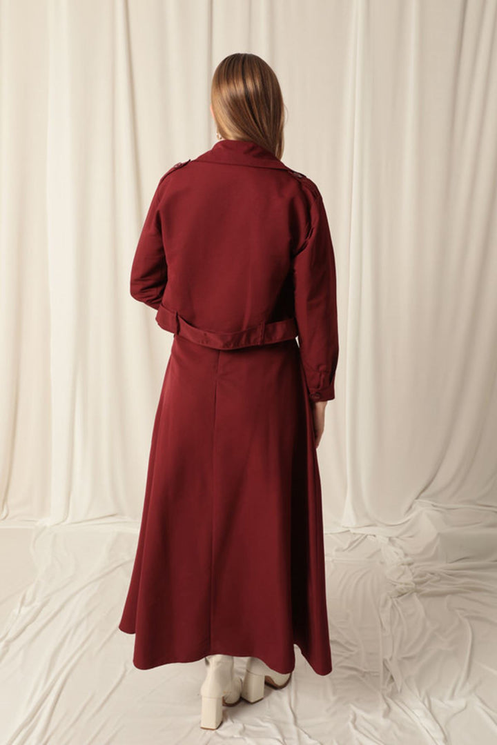 KKT Torino Fabric Women's Burgundy Skirt Suit - Ágioi Anárgyroi