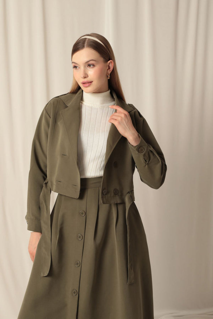 KKT Torino Fabric Women's Khaki Skirt Suit - Langford Station