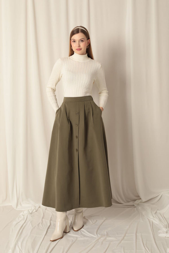 KKT Torino Fabric Women's Khaki Skirt Suit - Langford Station