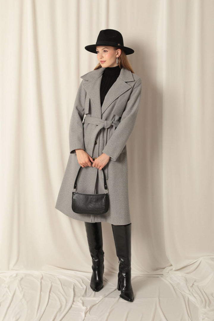 KKT Cashmere Fabric Women's Grey Coat - Swadlincote