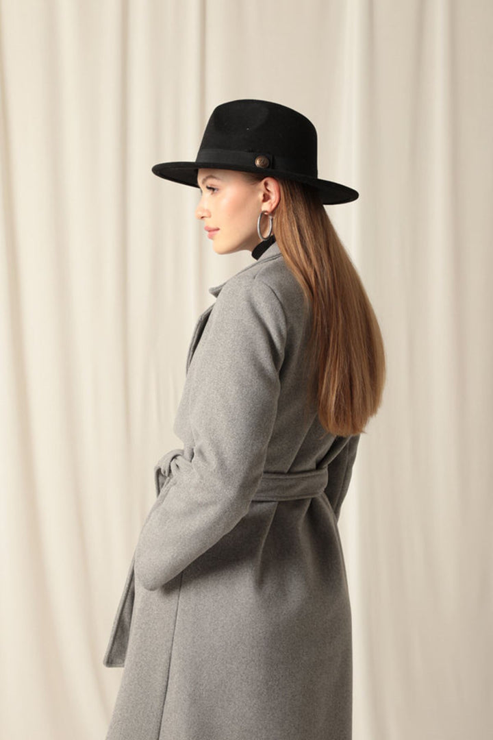 KKT Cashmere Fabric Women's Grey Coat - Swadlincote
