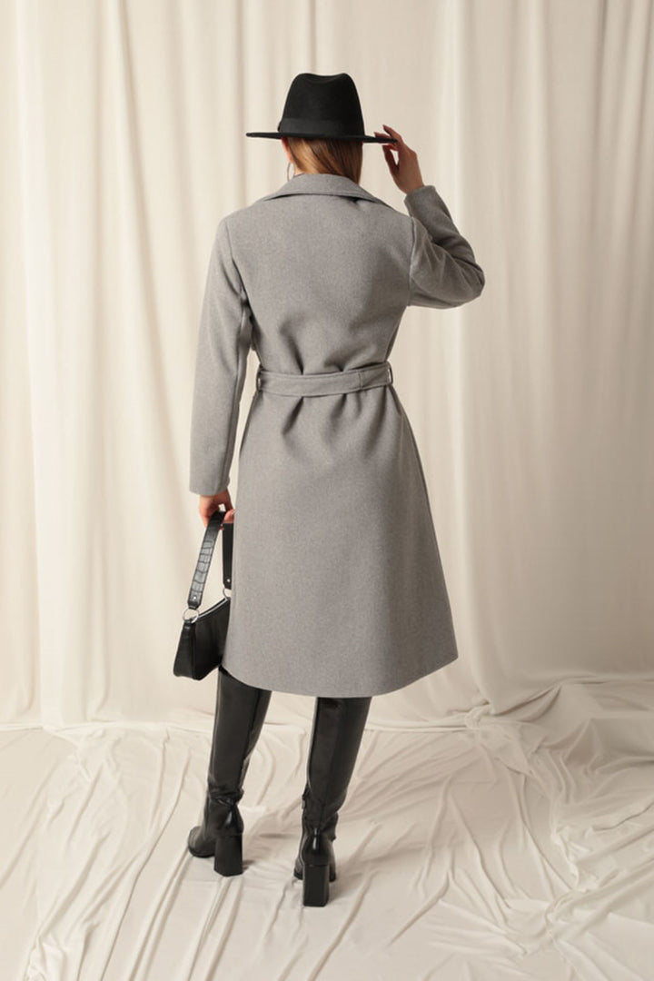 KKT Cashmere Fabric Women's Grey Coat - Swadlincote