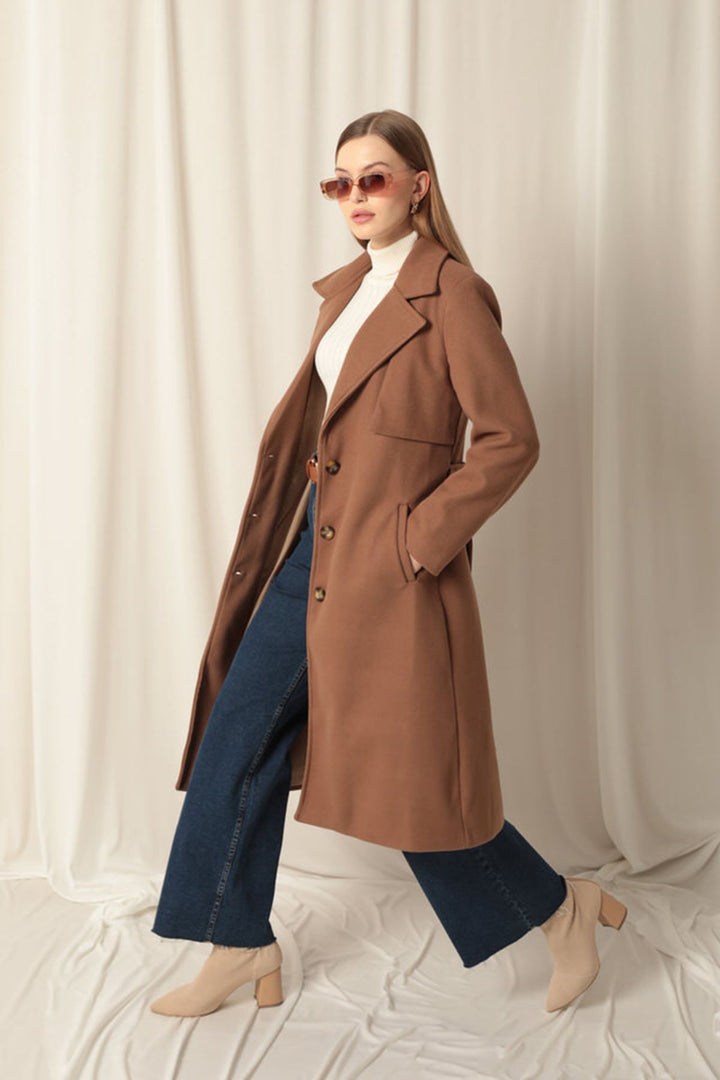 KKT Cashmere Fabric Women's Tan Coat - Tuttlingen