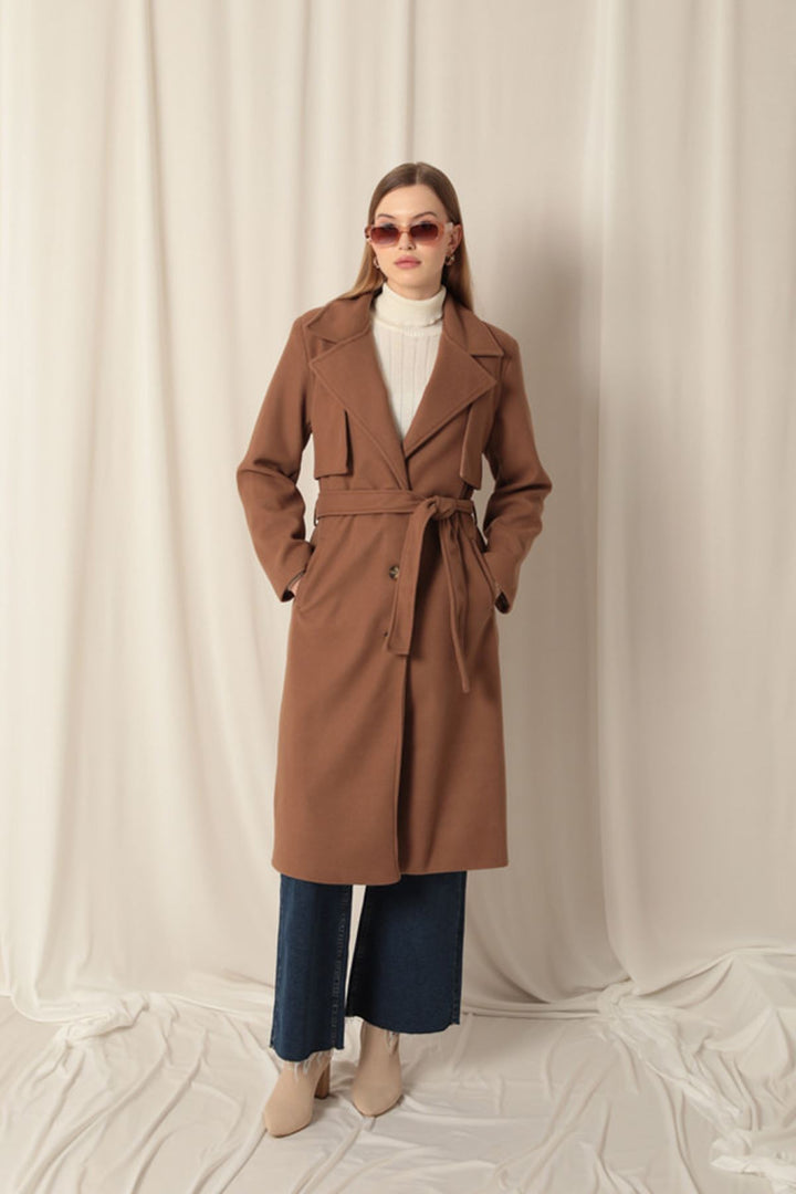 KKT Cashmere Fabric Women's Tan Coat - Tuttlingen