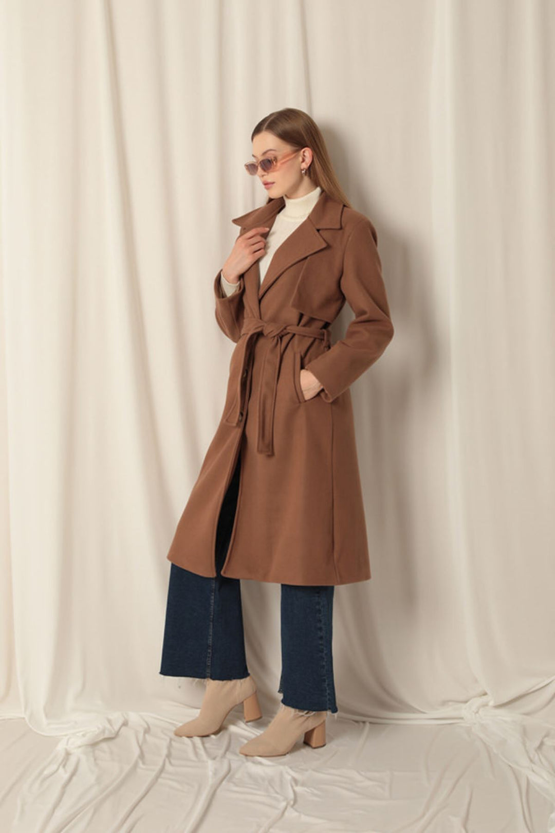 KKT Cashmere Fabric Women's Tan Coat - Tuttlingen