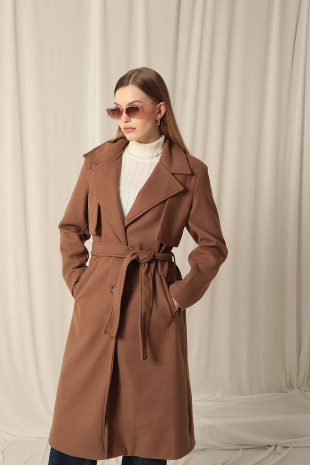 KKT Cashmere Fabric Women's Tan Coat - Tuttlingen