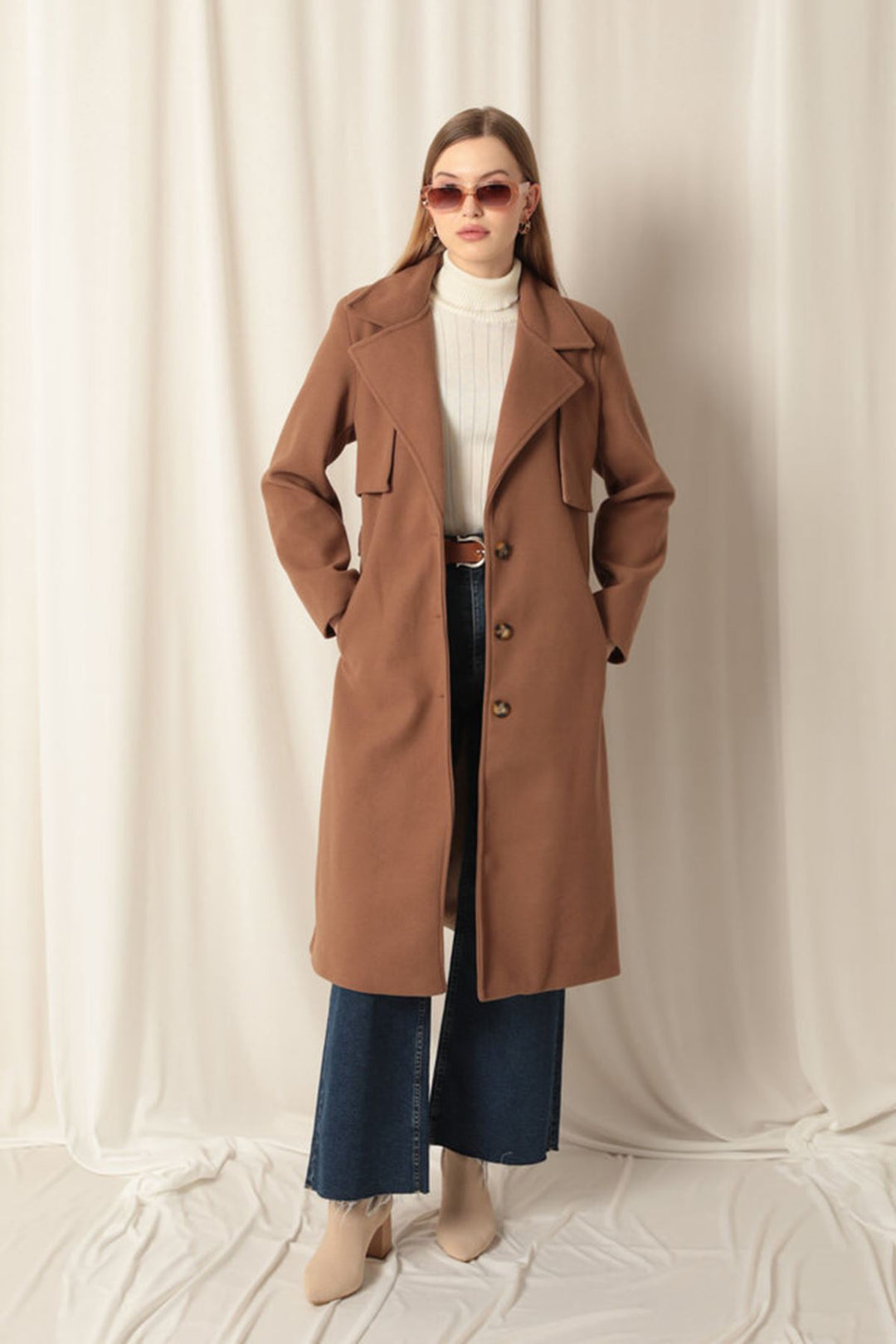 KKT Cashmere Fabric Women's Tan Coat - Tuttlingen