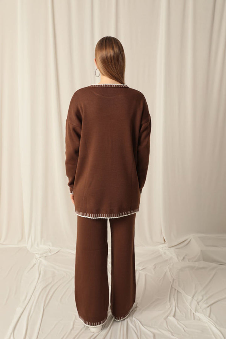 KKT Knitwear Fabric Women's Brown Suit - Methuen Town
