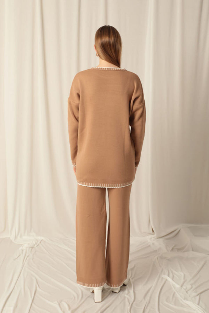 KKT Knitwear Fabric Women's Camel Suit - Kamen