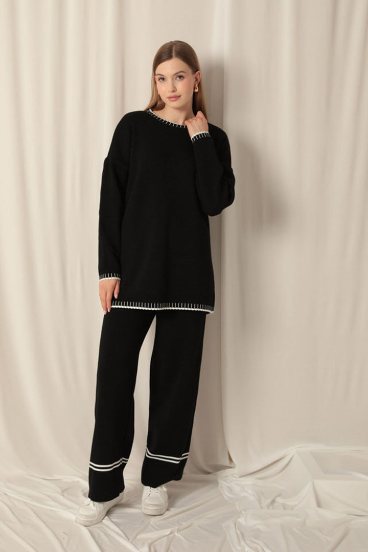 KKT Knitwear Fabric Women's Black Suit - Bismarck