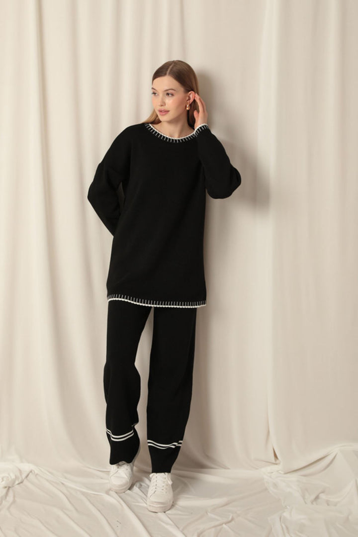 KKT Knitwear Fabric Women's Black Suit - Bismarck