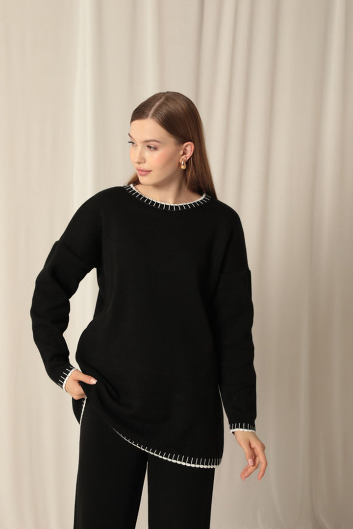 KKT Knitwear Fabric Women's Black Suit - Bismarck