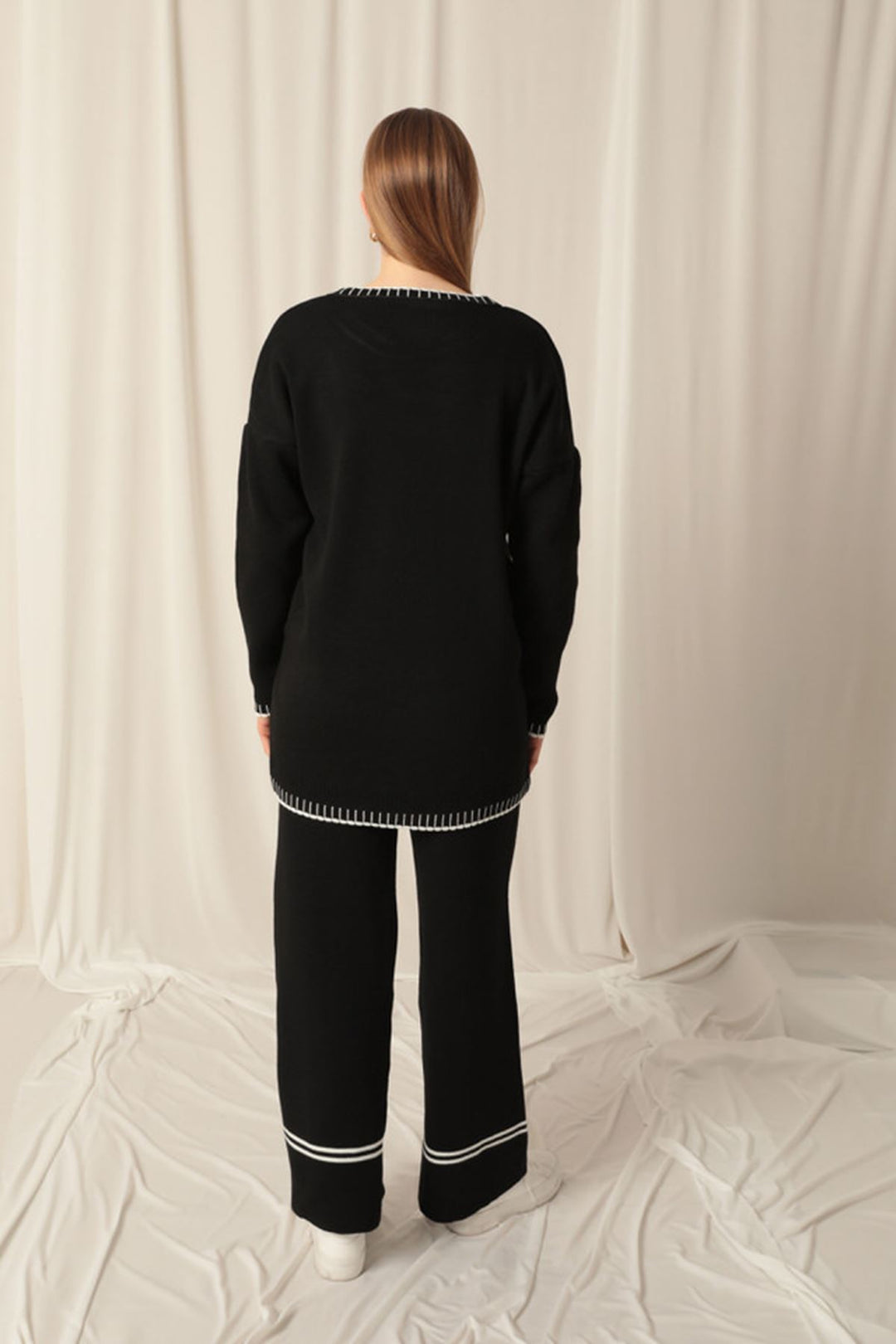 KKT Knitwear Fabric Women's Black Suit - Bismarck
