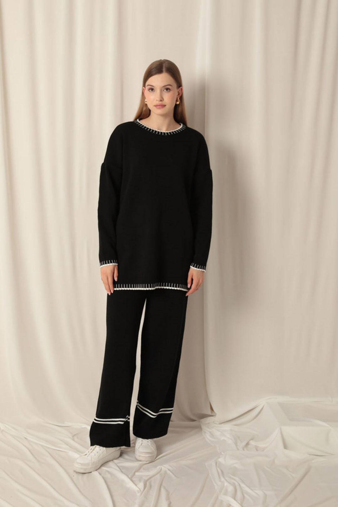 KKT Knitwear Fabric Women's Black Suit - Bismarck