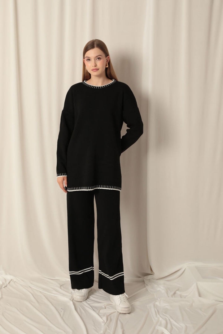 KKT Knitwear Fabric Women's Black Suit - Bismarck