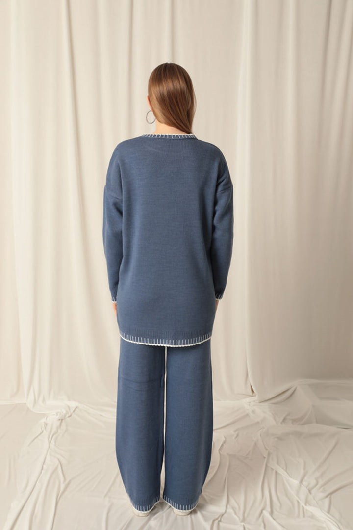 KKT Knitwear Fabric Women's Indigo Suit - Carpi