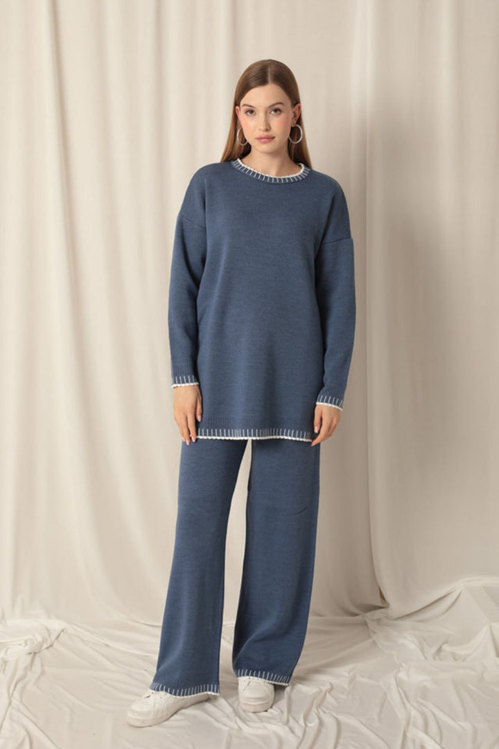 KKT Knitwear Fabric Women's Indigo Suit - Carpi