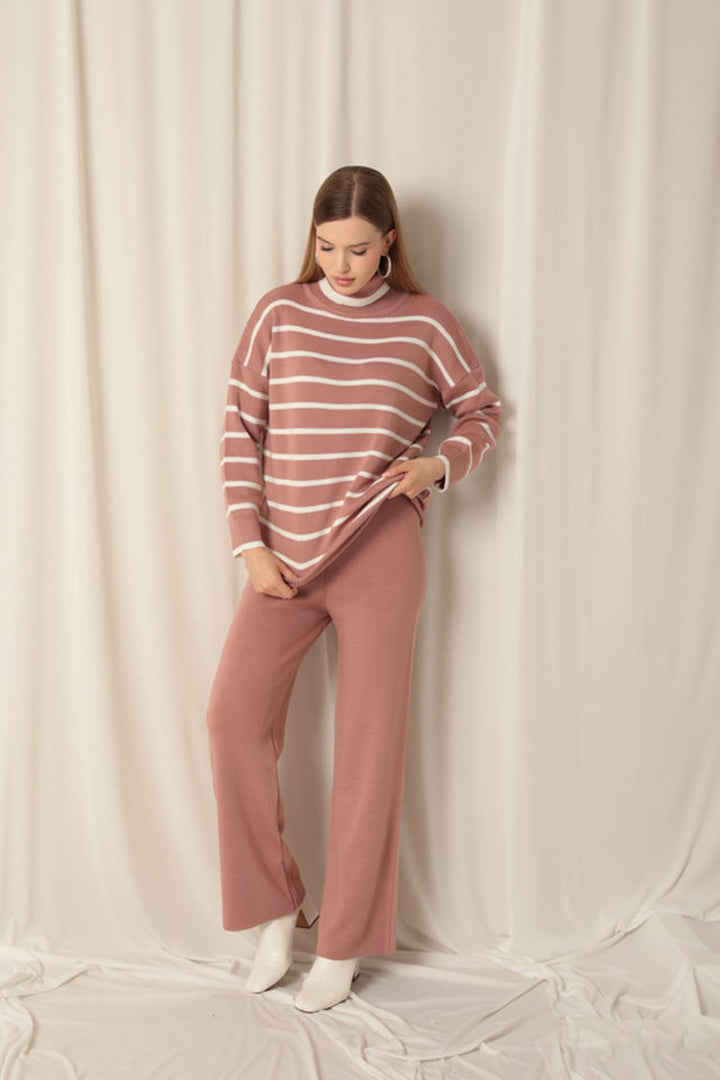 KKT Knitwear Fabric Women's Rose Dusty Suit - Trani