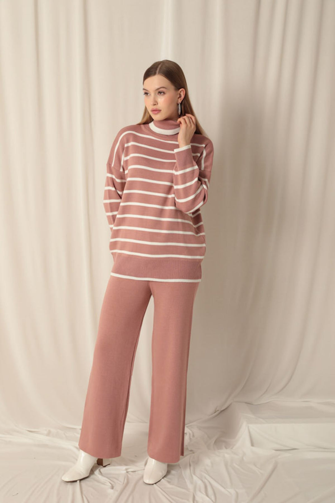 KKT Knitwear Fabric Women's Rose Dusty Suit - Trani