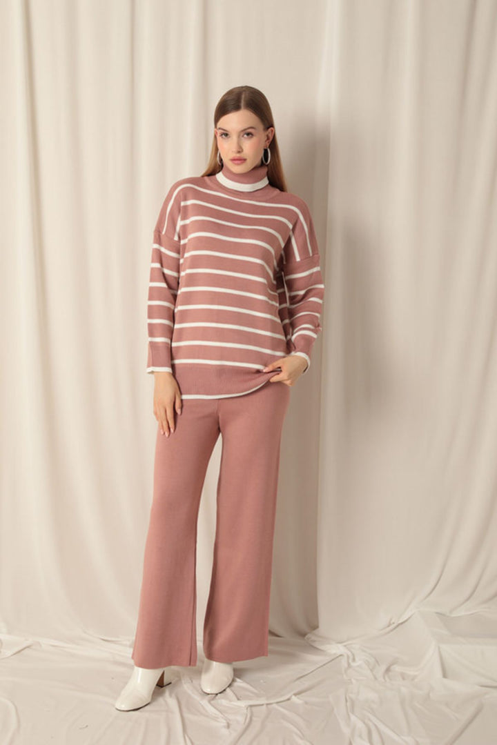 KKT Knitwear Fabric Women's Rose Dusty Suit - Trani