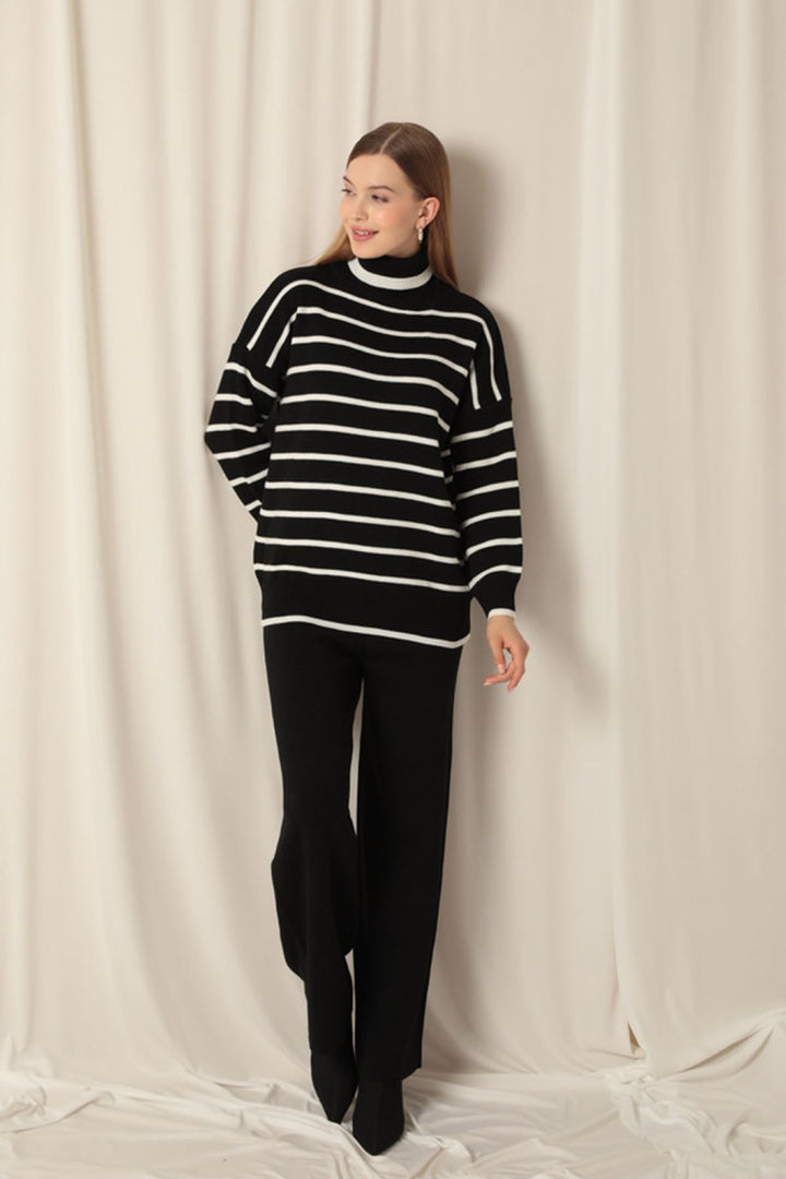 KKT Knitwear Fabric Women's Black Suit - Saint-Brieuc