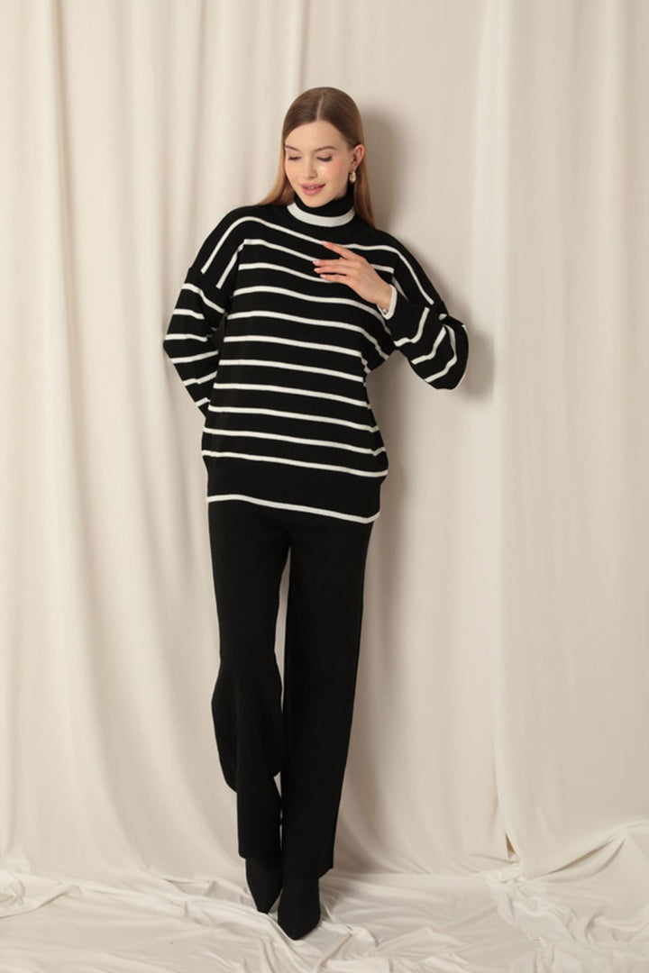 KKT Knitwear Fabric Women's Black Suit - Saint-Brieuc