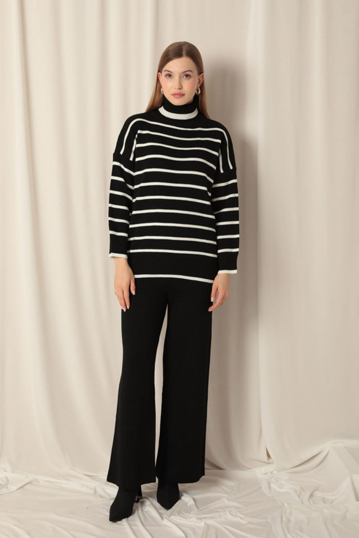 KKT Knitwear Fabric Women's Black Suit - Saint-Brieuc