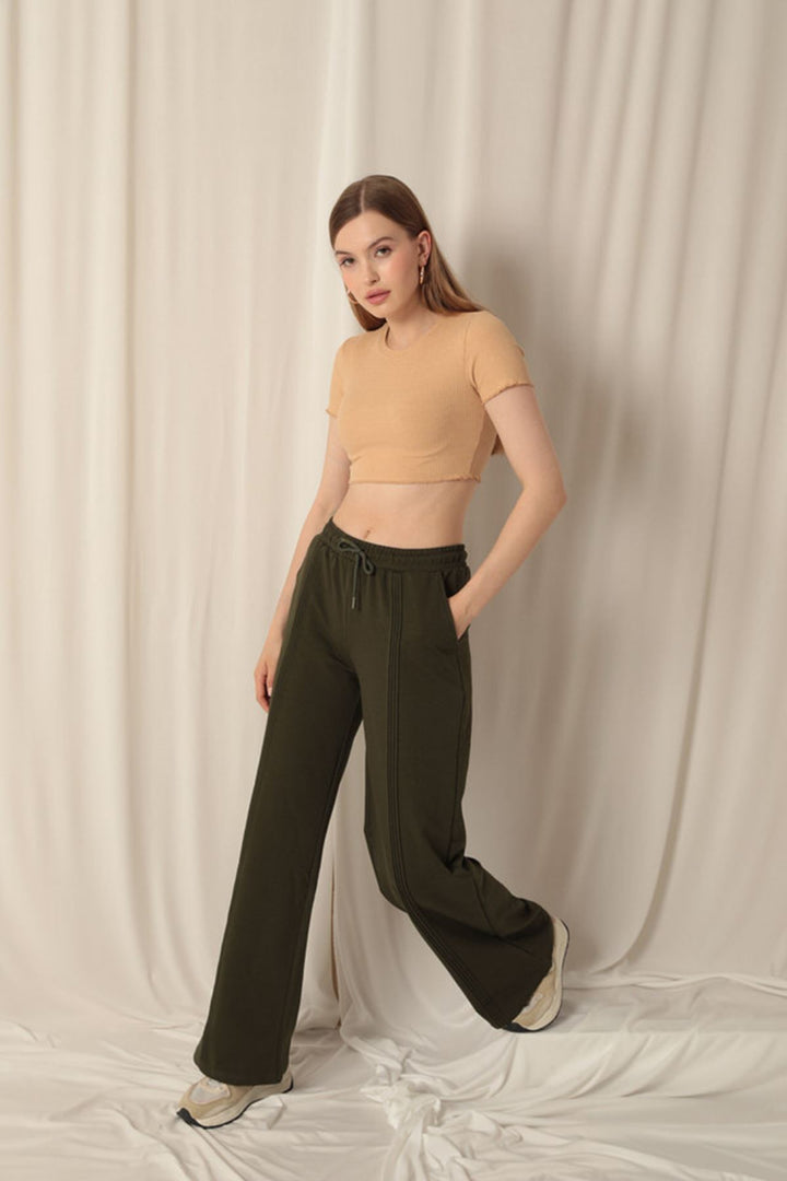 KKT Double Yarn Fabric Women's Khaki Tracksuit - Rotorua