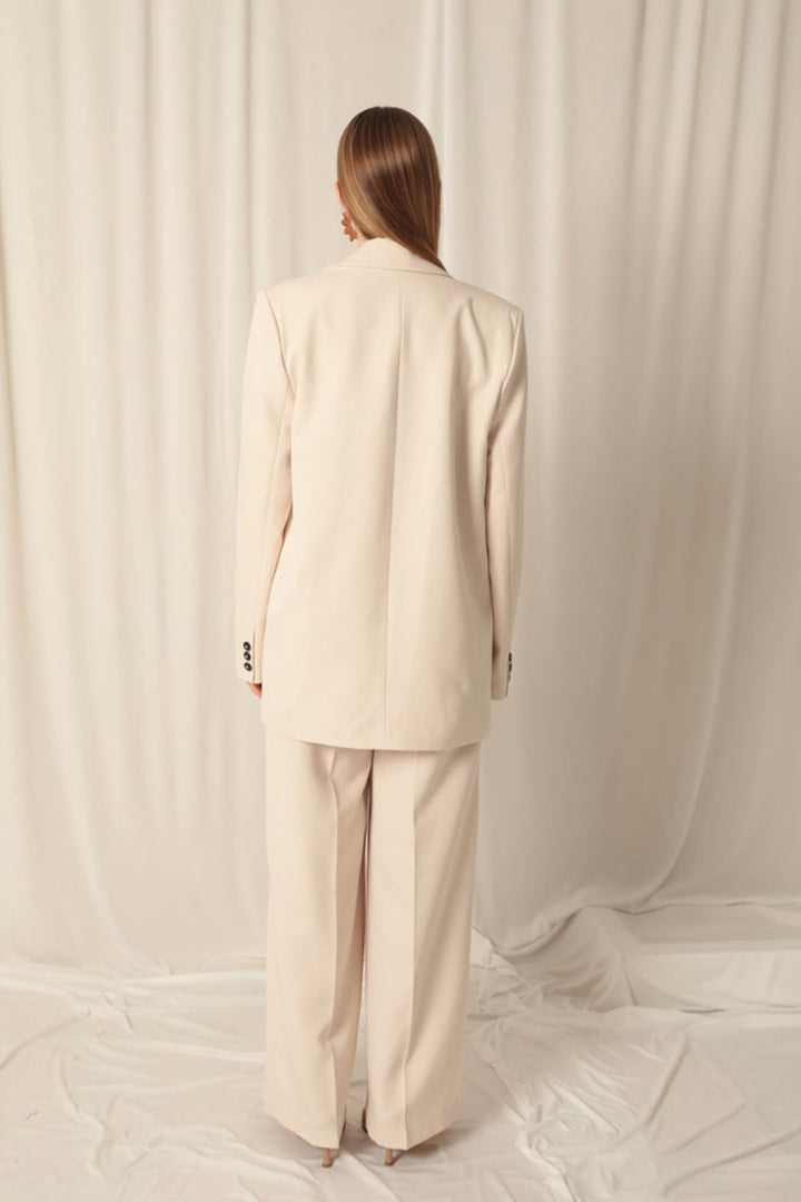 KKT Atlas Fabric Oversize Women's Beige Jacket - Germering