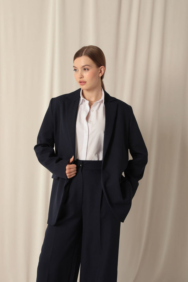 KKT Atlas Fabric Oversize Women's Blue Jacket - Ixmiquilpan