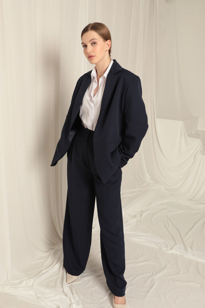 KKT Atlas Fabric Oversize Women's Blue Jacket - Ixmiquilpan
