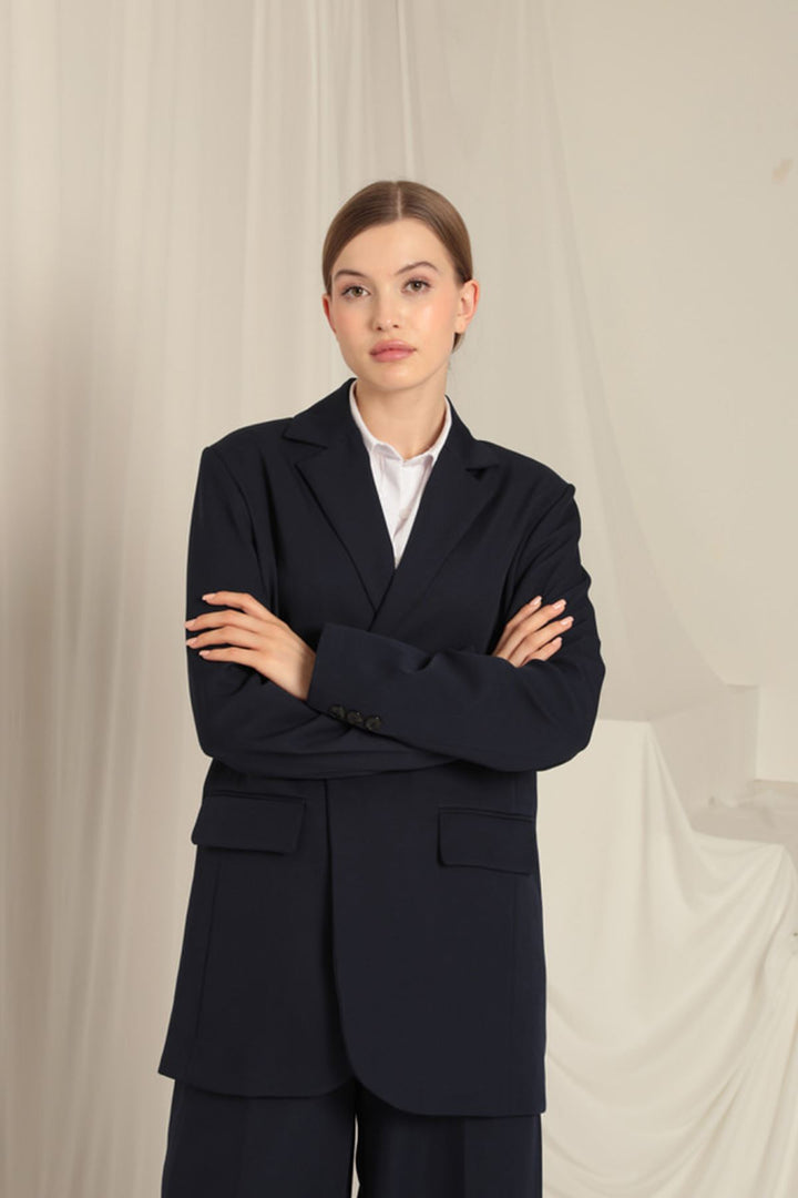 KKT Atlas Fabric Oversize Women's Blue Jacket - Ixmiquilpan