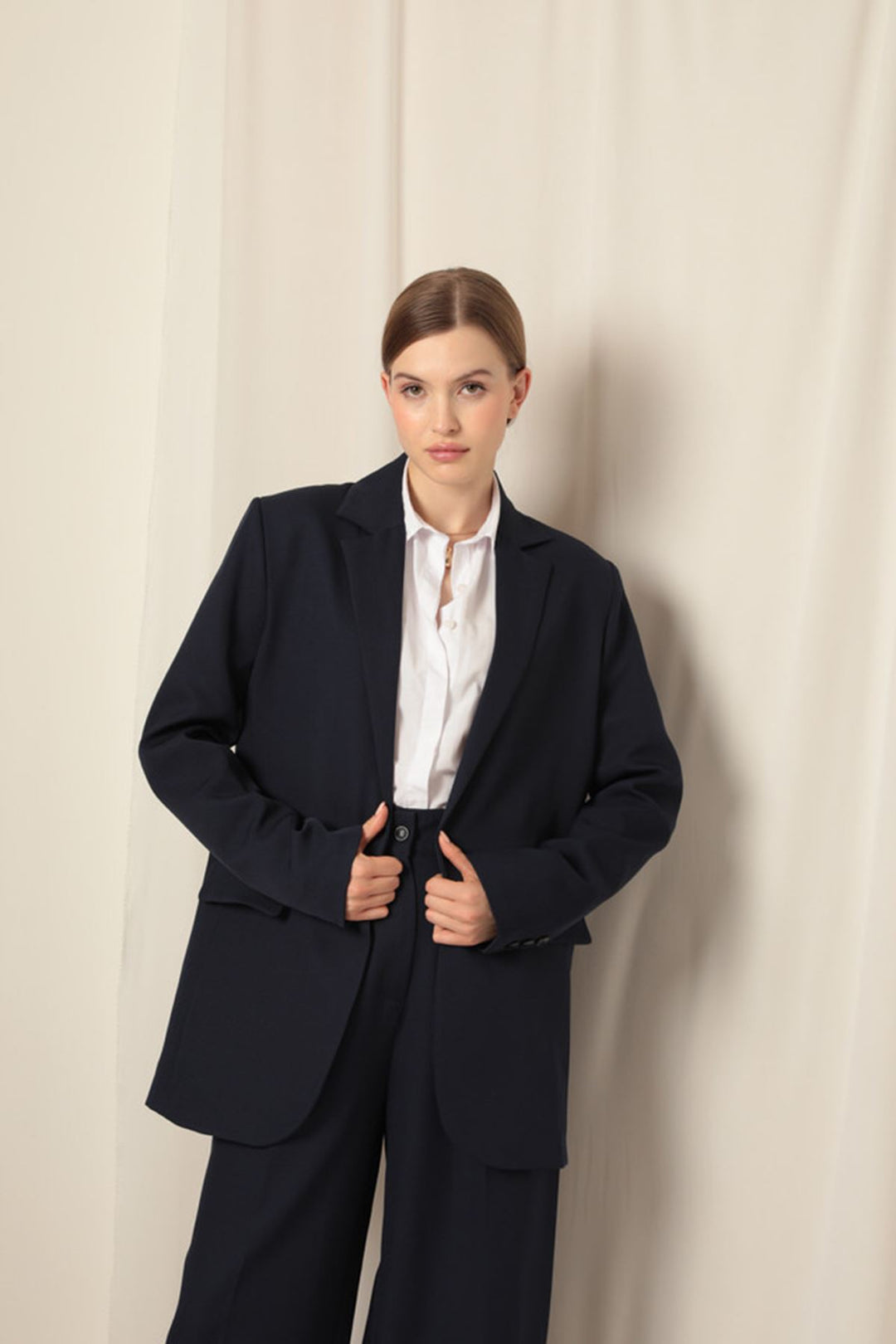 KKT Atlas Fabric Oversize Women's Blue Jacket - Ixmiquilpan