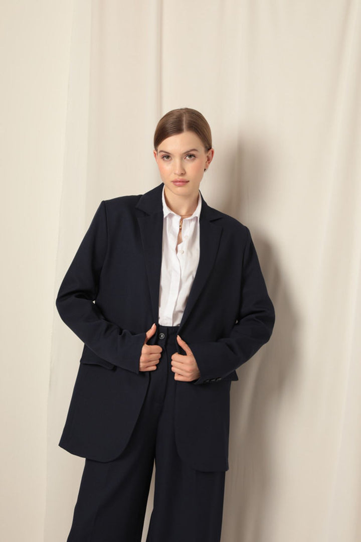KKT Atlas Fabric Oversize Women's Blue Jacket - Ixmiquilpan