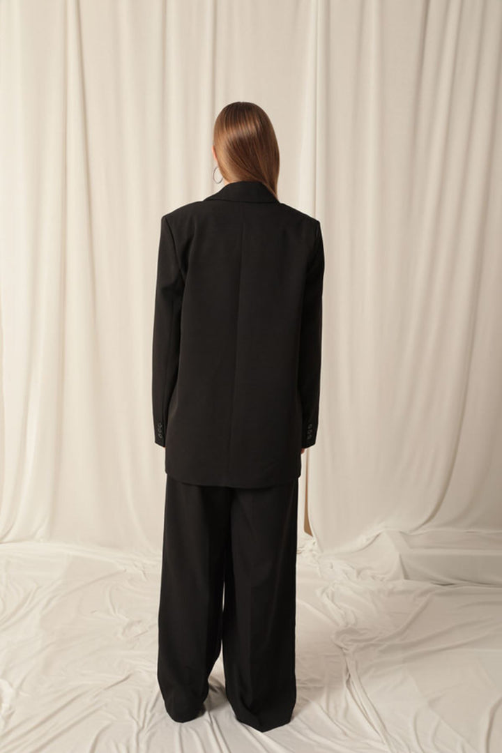 KKT Atlas Fabric Oversize Women's Black Jacket - Normal