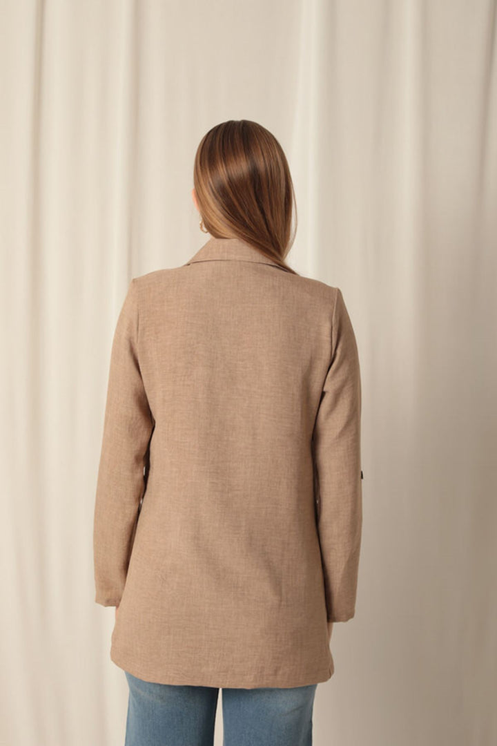 KKT Melange Linen Fabric Women's Indigo Jacket - Tübingen