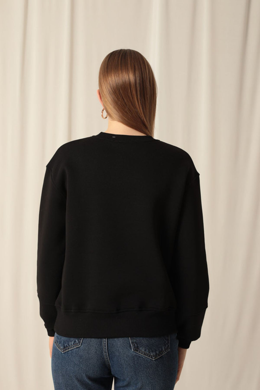 KKT Three Thread Fabric Zero Collar Women's Black Sweat - Santa María Huatulco