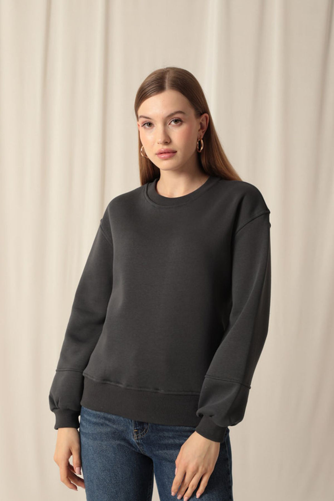 KKT Three Thread Fabric Zero Collar Women's Anthracite Sweat - Bowie