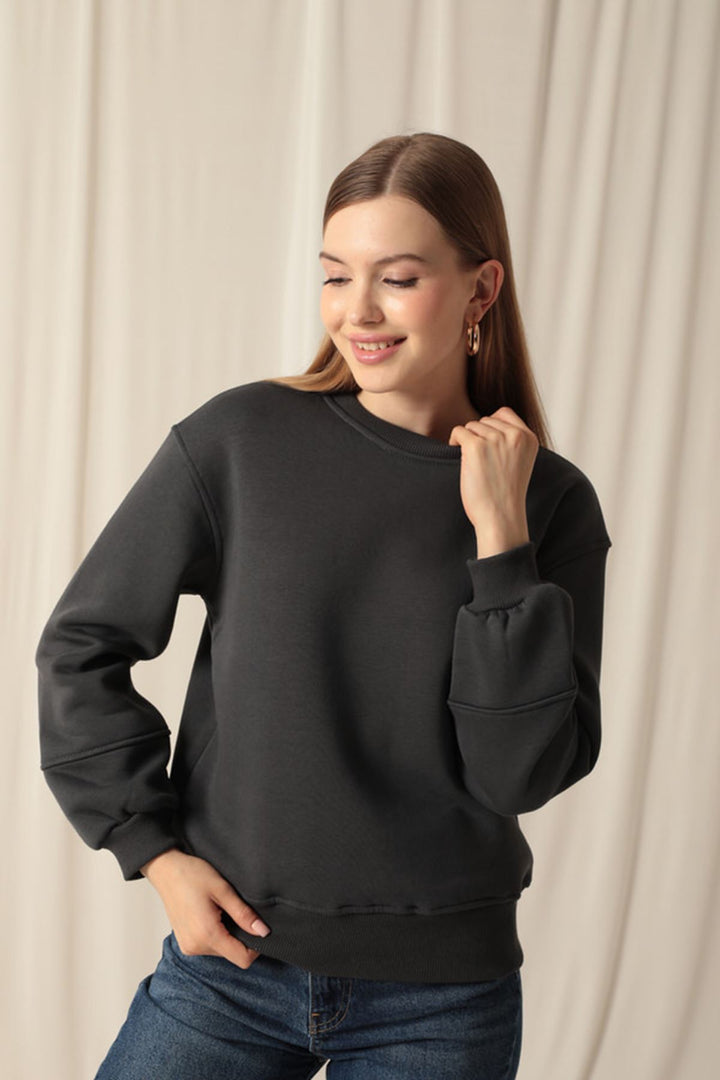 KKT Three Thread Fabric Zero Collar Women's Anthracite Sweat - Bowie