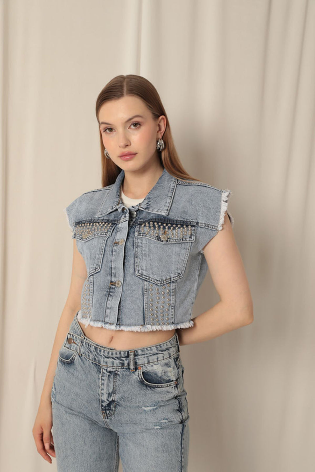 KKT Denim Fabric Women's Blue Vest - Quinte West