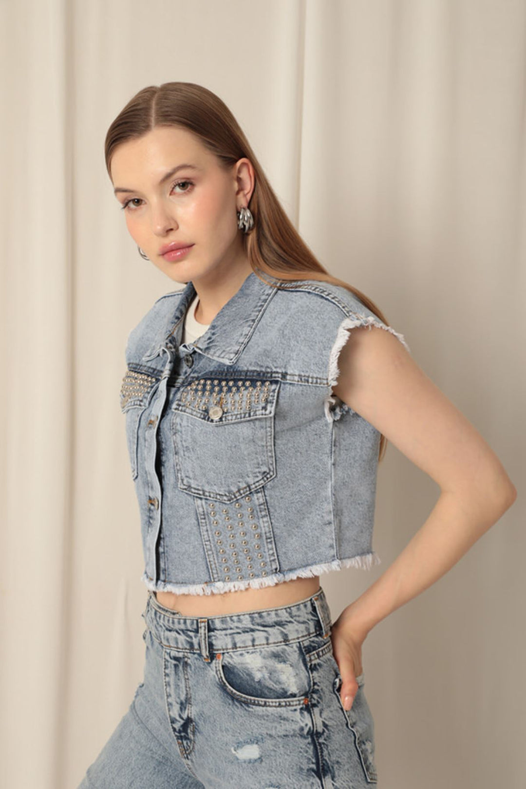 KKT Denim Fabric Women's Blue Vest - Quinte West