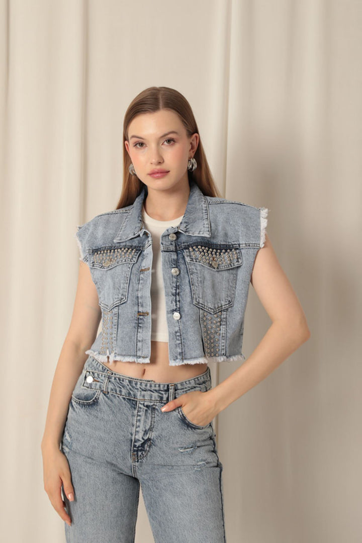 KKT Denim Fabric Women's Blue Vest - Quinte West