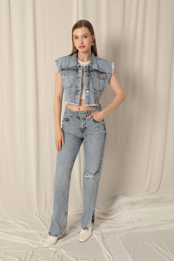 KKT Denim Fabric Women's Blue Vest - Quinte West