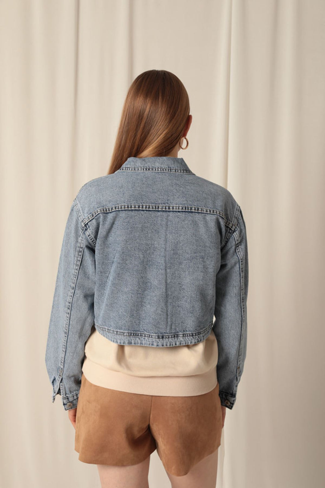 KKT Denim Fabric Women's Blue Jacket - Playa Vicente