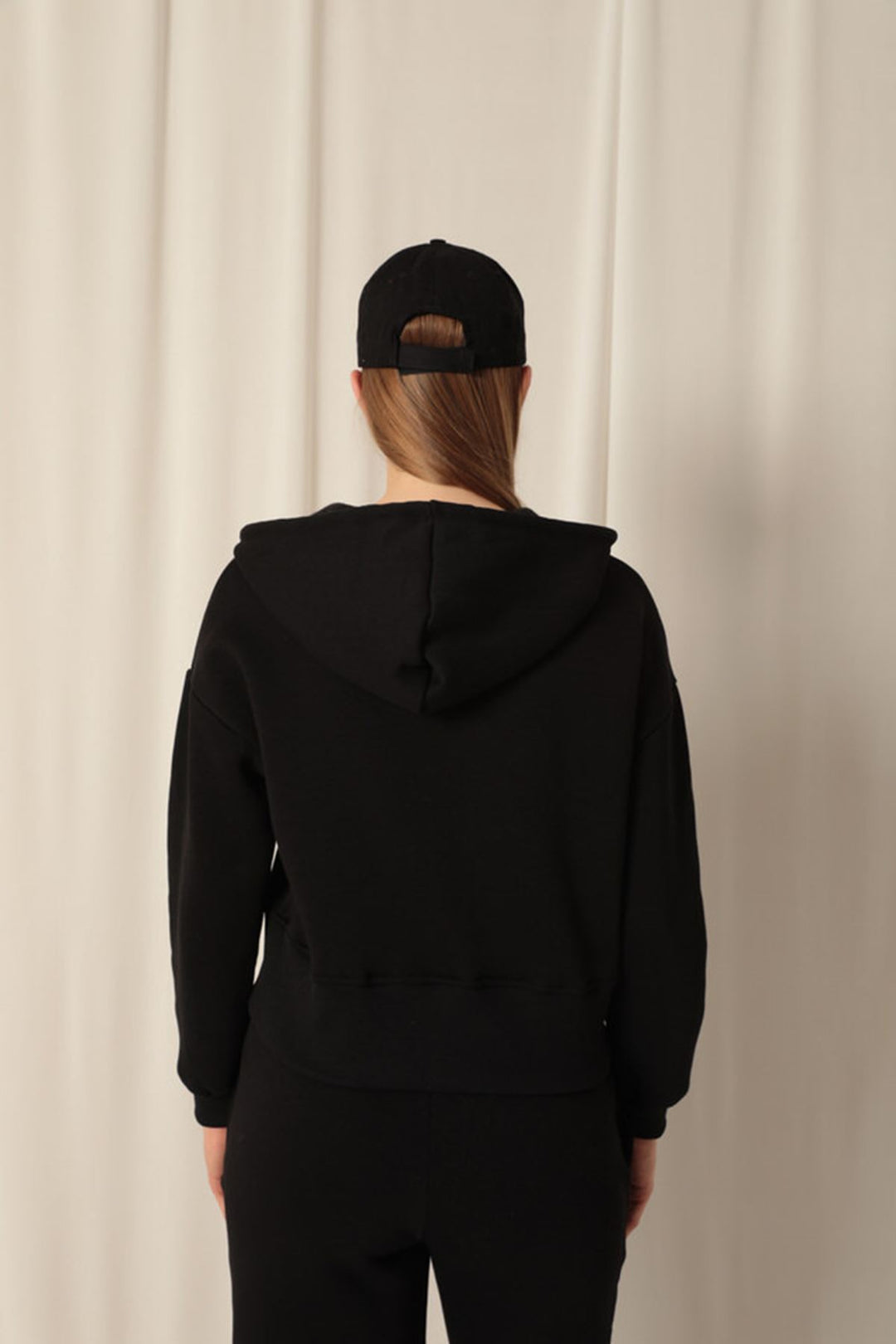 KKT Three Thread Zipper Hooded Short Black Sweat - Beveren